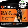 PetHonesty Turmeric Joint Health Pumpkin & Coconut Flavored Soft Chews Joint Supplement for Dogs, 90 count
