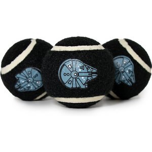 Buckle-Down Star Wars Millenium Falcon Squeaky Tennis Ball Dog Toy, 3-Pack
