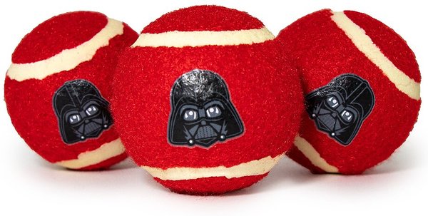 Buckle-Down Star Wars Darth Vader Squeaky Tennis Ball Dog Toy, 3-Pack slide 1 of 4