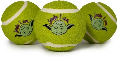 Buckle-Down Star Wars Yoda Squeaky Tennis Ball Dog Toy, 3-Pack, slide 1 of 1