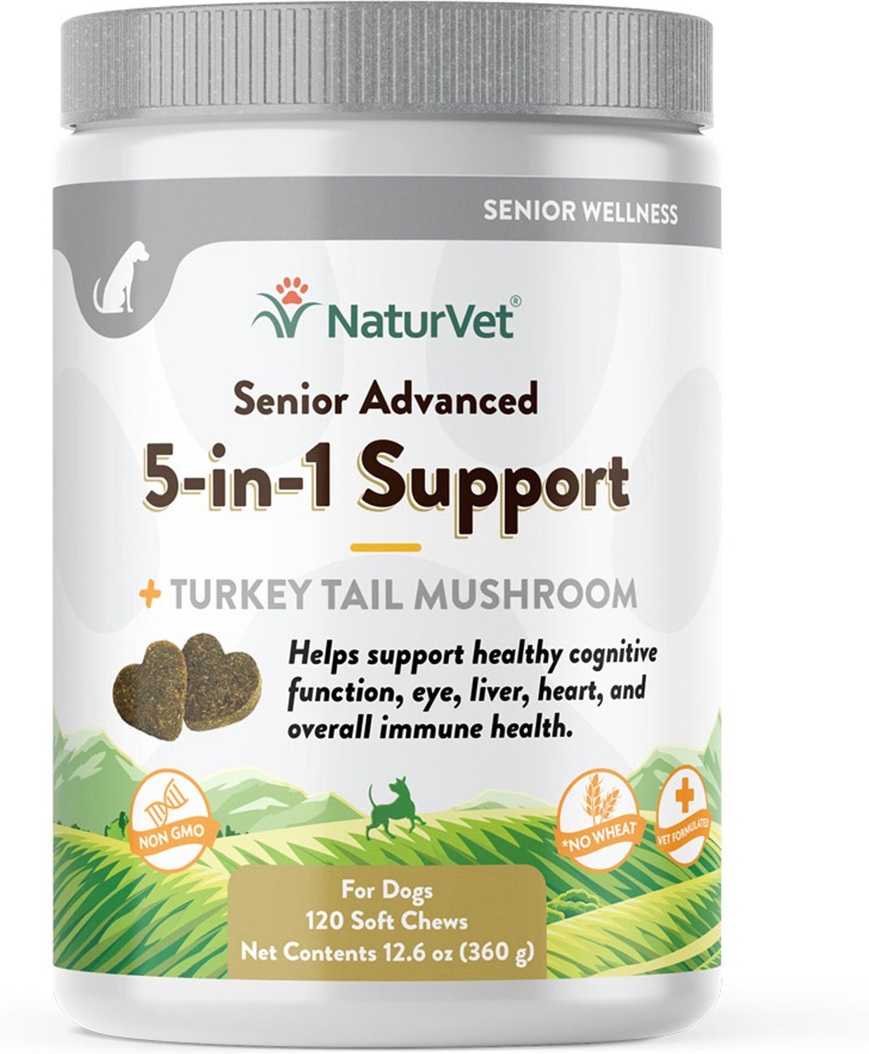 NATURVET Senior Advanced 5in1 Support Soft Chews Dog Supplement, 120