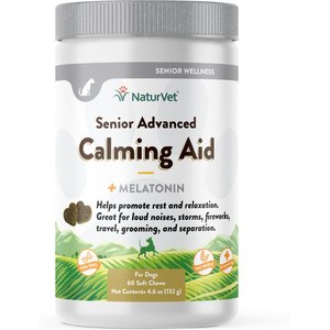 NaturVet Senior Advanced Calming Aid With Non-GMO Ingredients Dog Supplement, 60 count