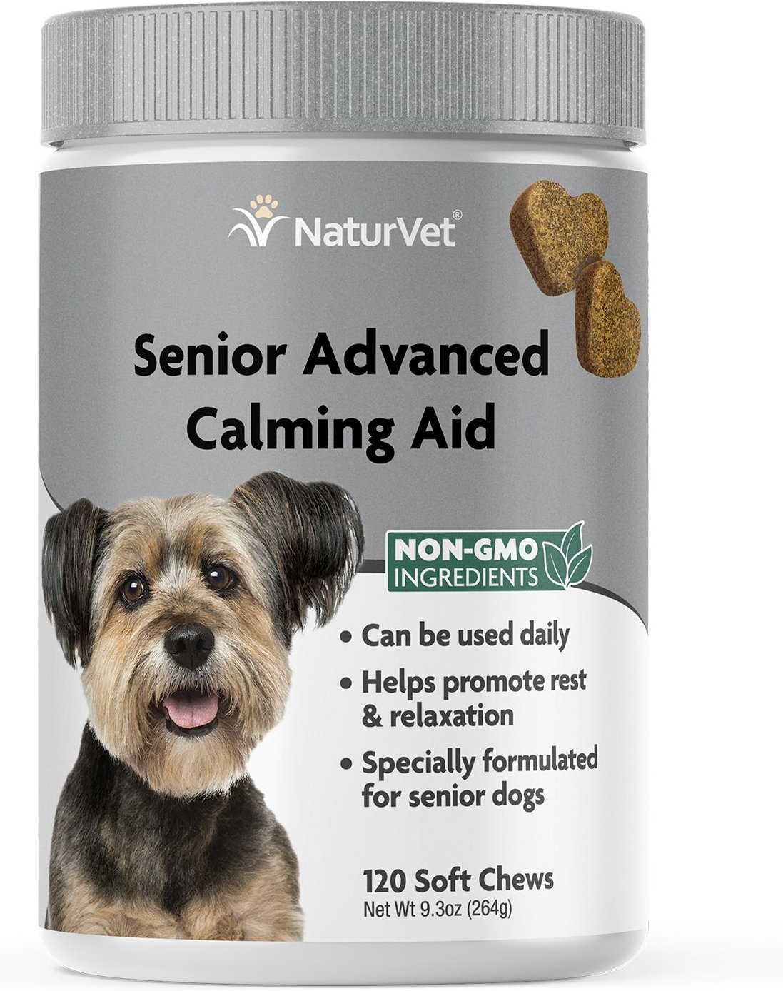 NATURVET Senior Advanced Calming Aid Soft Chews Dog Supplement, 120