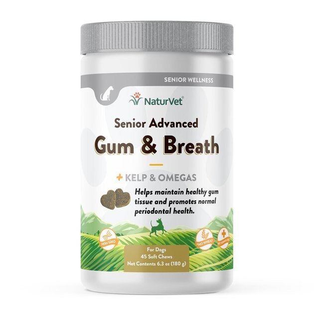 NaturVet Senior Advanced Gum & Breath Soft Chews Dog Supplement, 45 count