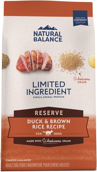 Natural Balance Limited Ingredient Reserve Duck & Brown Rice Recipe Dry Dog Food, 4-lb bag slide 1 of 11
