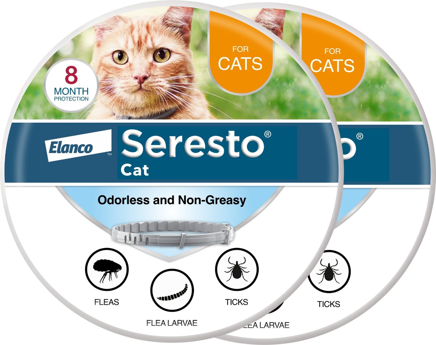 SERESTO 8 Month Protection Flea & Tick Prevention Cat Collar, 2 count