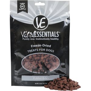Vital Essentials Rabbit Bites Freeze-Dried Raw Dog Treats, 5-oz bag