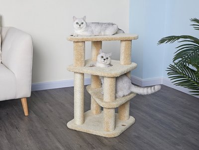 Go Pet Club 32-in Premium Carpeted Cat Tree, Beige, slide 1 of 1