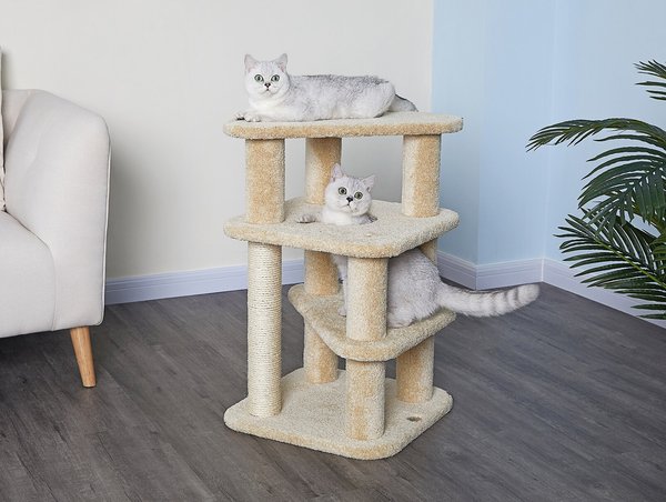 Go Pet Club 32-in Premium Carpeted Cat Tree, Beige slide 1 of 3