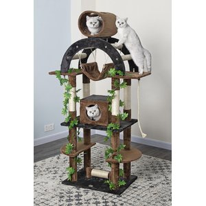 Go Pet Club 71-in Forest with Leaves Cat Tree, Blue/ Brown
