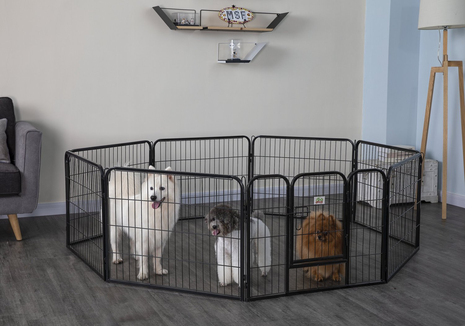 GO PET CLUB Heavy Duty Wire Dog Exercise Pen Small  Chewy com