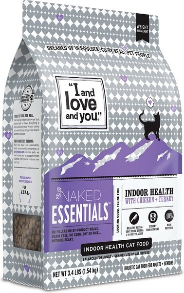 I and Love and You Naked Essentials Indoor Health Chicken and Turkey Recipe Dry Cat Food, 3.4-lb bag slide 1 of 9