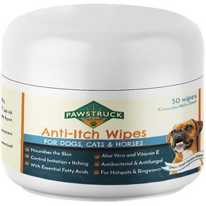 Pawstruck Anti-Itch Dog, Cat & Horse Wipes, 50 count