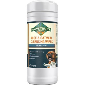Pawstruck Aloe & Oatmeal Cleansing Dog & Cat Wipes, 60 count