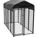 Lucky Dog Uptown Welded Wire Dog Kennel, Cover & Frame , 6 x 4 x 8 ft