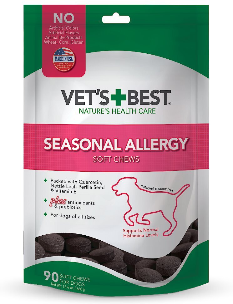 Vets Best Seasonal Allergy Soft Chews Dog Supplement 90 Count