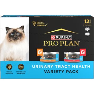 Purina Pro Plan Urinary Tract Health Focus Chicken & Beef & Chicken Variety Pack Cat Food, 5.5-oz can, case of 24