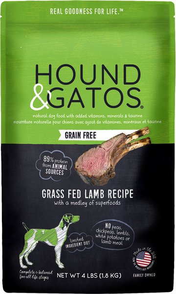 Hound & Gatos Grain-Free Lamb Recipe Dry Dog Food, 4-lb bag slide 1 of 8