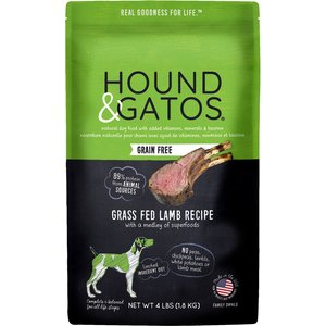 Hound & Gatos Grain-Free Lamb Recipe Dry Dog Food, 4-lb bag