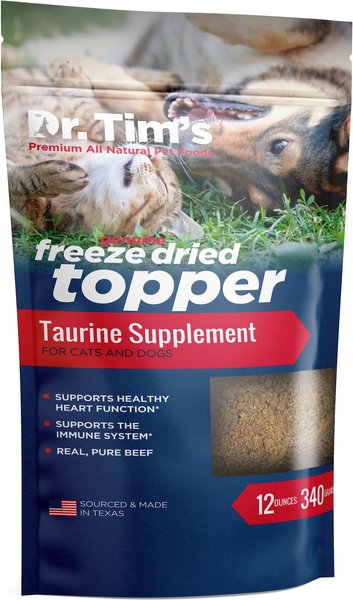 Dr. Tim's Beef Taurine Supplement Freeze-Dried Dog & Cat Food Topper, 12-oz bag slide 1 of 2