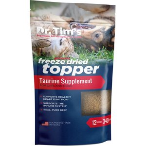 Dr. Tim's Beef Taurine Supplement Freeze-Dried Dog & Cat Food Topper, 12-oz bag