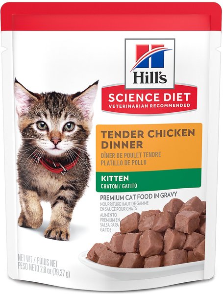 Hill's Science Diet Kitten Tender Chicken Recipe Cat Food, 2.8-oz pouch, case of 24 slide 1 of 9