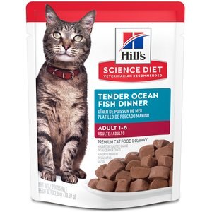 Hill's Science Diet Adult Tender Ocean Fish Recipe Cat Food, 2.8-oz pouch, case of 24