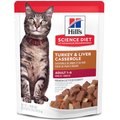 Hill's Science Diet Adult Turkey & Liver Casserole Recipe Cat Food, 2.8-oz pouch, case of 24