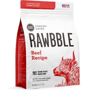 BIXBI Rawbble Beef Recipe Grain-Free Freeze-Dried Dog Food, 26-oz bag
