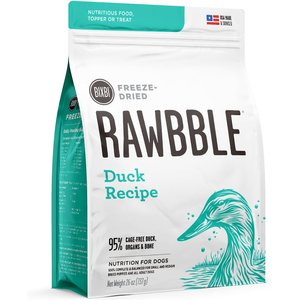 BIXBI Rawbble Duck Recipe Grain-Free Freeze-Dried Dog Food, 26-oz bag