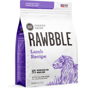 BIXBI Rawbble Lamb Recipe Grain-Free Freeze-Dried Dog Food, 26-oz bag