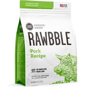 BIXBI Rawbble Pork Recipe Grain-Free Freeze-Dried Dog Food, 26-oz bag