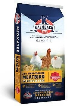 Kalmbach Feeds 22% Start To Finish Meatbird Medicated Poultry Feed, 50-lb bag, slide 1 of 1