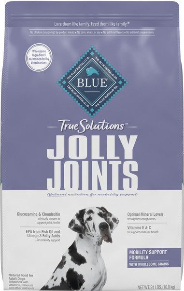 Blue Buffalo True Solutions Jolly Joints Mobility Support Formula Dry Dog Food, 24-lb bag slide 1 of 9