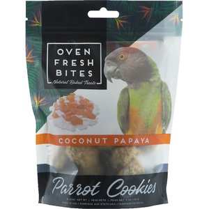 Caitec Oven Fresh Bites Coconut Papaya Mango Cookies Parrot Treats, 4-oz bag