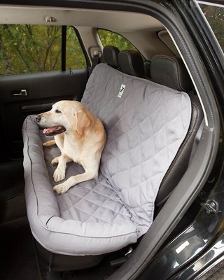 3 Dog Pet Supply Quilted Car Back Seat Protector with Bolster, slide 1 of 1