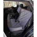 3 Dog Pet Supply Quilted Car Back Seat Protector with Bolster, Grey Fleece