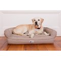 3 Dog Pet Supply EZ Wash Premium Orthopedic Bolster Dog Bed w/Removable Cover, Brown Houndstooth, Medium