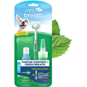 TropiClean Fresh Breath Total Care Dental Kit for Small & Medium Dogs