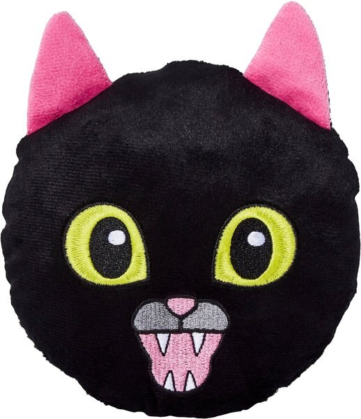 Frisco Black Cat Round Plush Squeaky Dog Toy slide 1 of 4