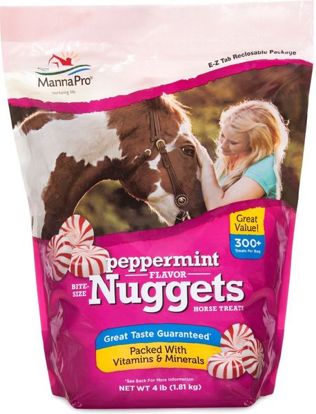 Manna Pro Bite-Size Nuggets Peppermint Flavor Horse Treats, 4-lb bag slide 1 of 7