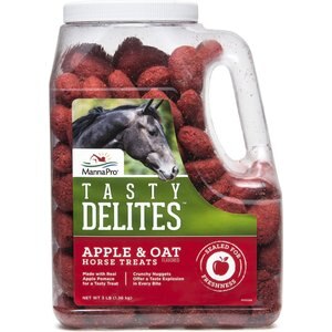 Manna Pro Tasty Delites Apple & Oat Horse Treats, 3-lb jar