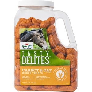 Manna Pro Tasty Delites Carrot & Oat Horse Treats, 3-lb jar