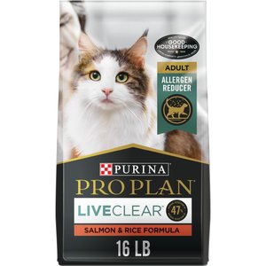 Purina Pro Plan LiveClear Probiotic High Protein Salmon & Rice Formula Dry Cat Food, 16-lb bag