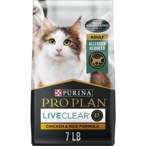 Purina Pro Plan LiveClear Probiotic Chicken & Rice Formula Dry Cat Food, 7-lb bag
