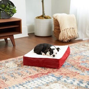 Happy Hounds Otis Orthopedic Pillow Dog Bed w/Removable Cover, Crimson, X-Small