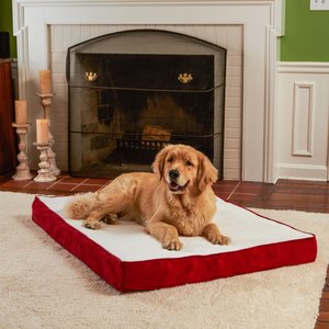 Happy Hounds Otis Orthopedic Pillow Dog Bed w/Removable Cover, Crimson, Large