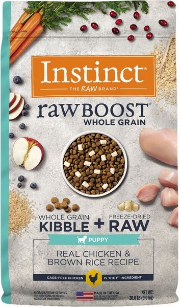 Instinct Raw Boost Puppy Whole Grain Real Chicken & Brown Rice Recipe Freeze-Dried Raw Coated Dry Dog Food, 20-lb bag slide 1 of 11