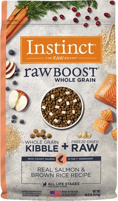 Instinct Raw Boost Whole Grain Real Salmon & Brown Rice Recipe Freeze-Dried Raw Coated Dry Dog Food, slide 1 of 1