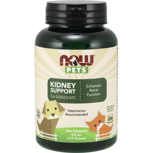 NOW Pets Kidney Support Dog & Cat Supplement, 4.2-oz bottle